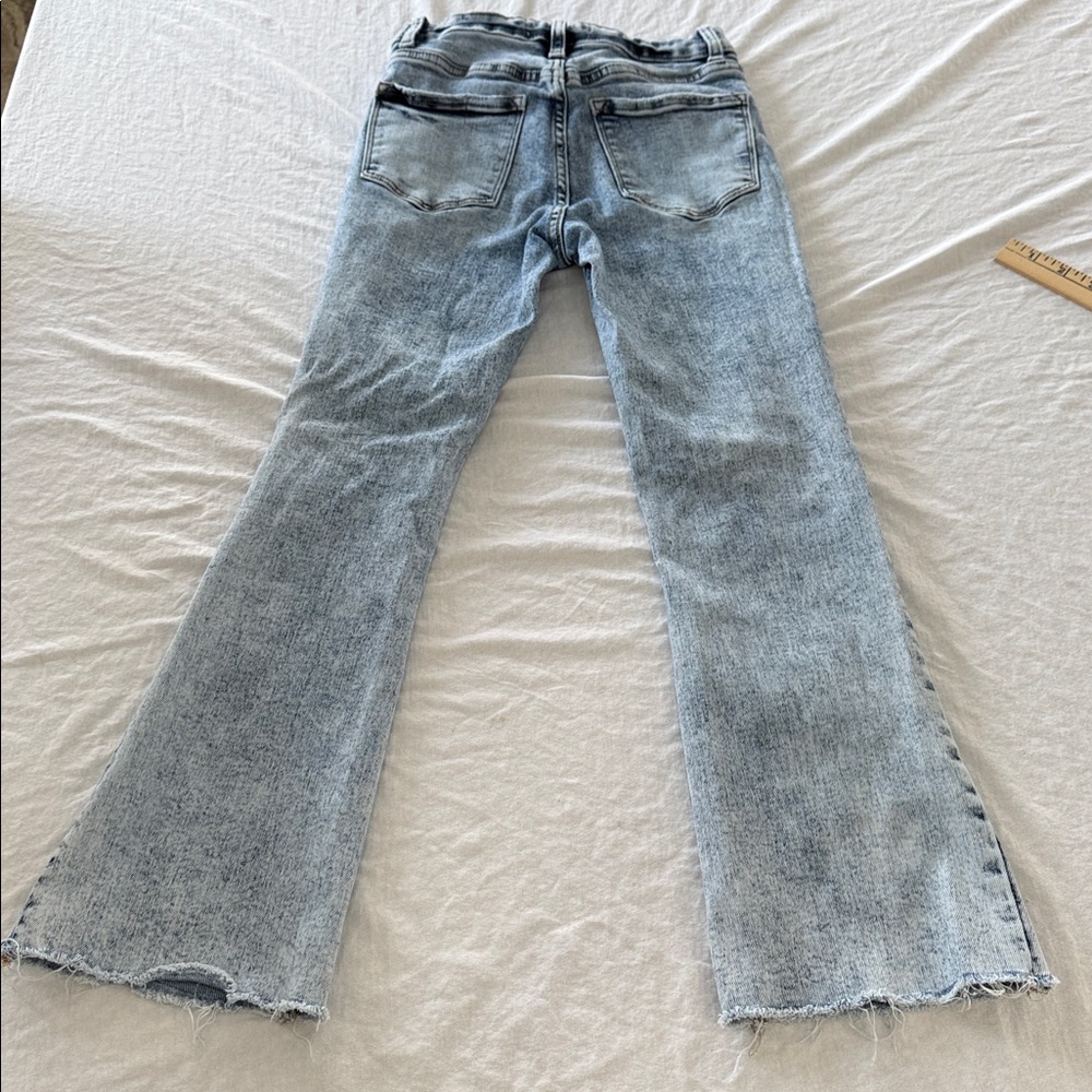 Vervet Los Angeles Womens size 24 Distressed High-Rise Crop Flare Jeans AcidWash - Picture 14 of 16